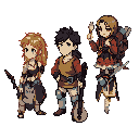crie pixel arts isometricas em estilo anime para cada um dos personagens da captura de tela