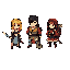crie pixel arts para cada um dos personagens da captura de tela