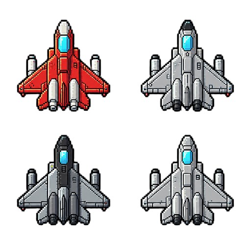 gerar 4 tipos de aviões em 2d para games estilo arcade