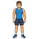 frontal view of a young man wearing modern training clothes, athletic fit