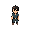 top down medieval carachter, black hair, brown eyes, caucasian skin