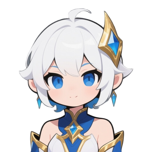 create a mage using color, white, blue and gold. style chibi anime fantasy.