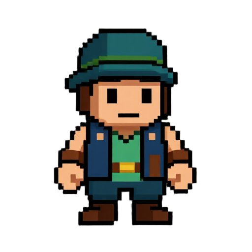 crie um personagem para um jogo rpg em pixel