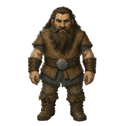 dwarf character standing front to the view