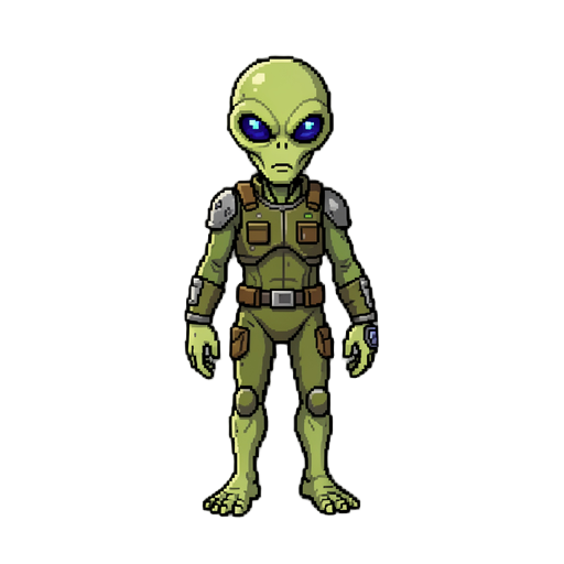 make a alien 16bits old game 80 years