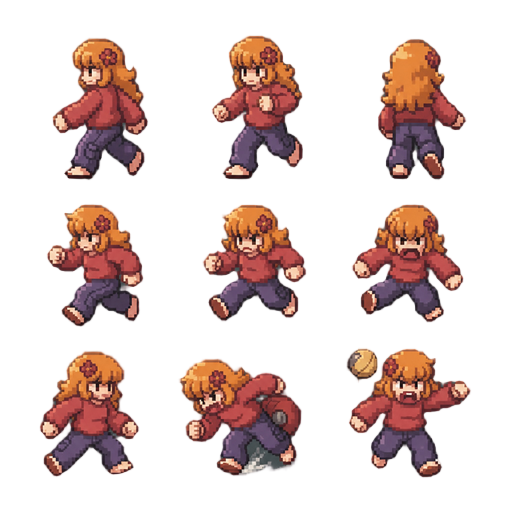 walking, running, idle, jumping, dashing, rolling & double jumping sprites on a metroidvania style