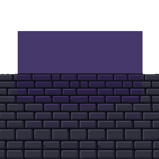 seamless tiling pixel art background strip, dark cobblestone ground with faint purple night sky, moody atmosphere, 64x64, tileable horizontally
