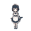 girl, shark tail, maid dress