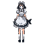 girl, shark tail, maid dress