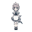 girl, shark tail, maid dress