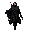 hunter character for a 2d platform game, 32x47 pixels per frame, dark fantasy style inspired by castlevania and bloodborne, male character with pale skin, messy dark hair, short beard, glowing red eyes, long black trench coat with subtle gold details, bla