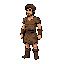 pixel male character, brown rags, dirty tunic, 2d game sprite, standing, athetic body, side perspective