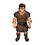 pixel male character, brown rags, dirty tunic, standing, athletic body