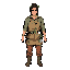 full body front-facing portrait of an extreme plant enthusiast, isolated clean background, entire body visible from head to toe, standing naturally and looking directly at camera.  the person wears oversized earthy gardening clothes, utility apron with sm