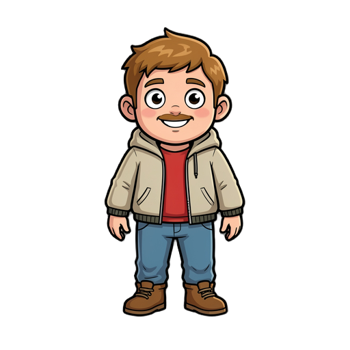 2d cartoon character, indie game style