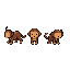 use the image as a reference to create sprites of this animal standing still, walking to the left, and to the right; remember that this is a quadruped animal.