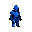 pixel knight, side view, rpg game asset, blue armor