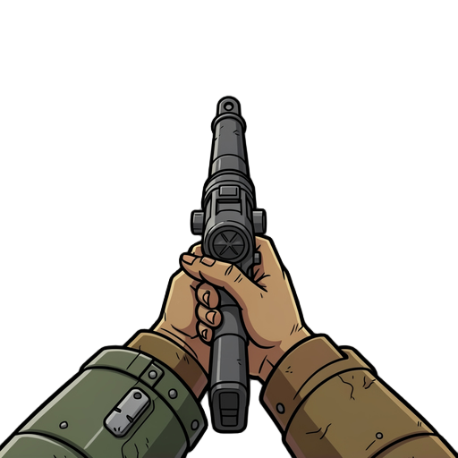 first person doom like gun with hand