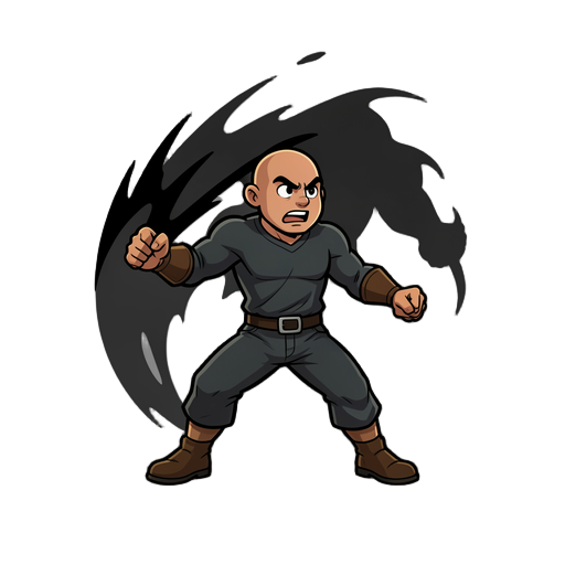 um personagem que ataca com sua sombra