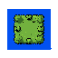 blocky pixels. single tile only, top-down perspective, rpg map grass floor. background: solid blue (#0000ff).
