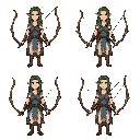 female elven archer idle animations 4 direction 