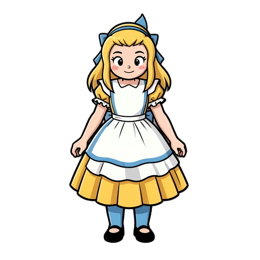 sprintes 2d for a video game like cuphead for the carácter alice