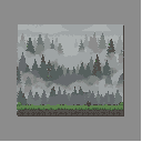 background, forest, side view, pixel, fog