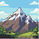 mountain, side view, pixel, game background