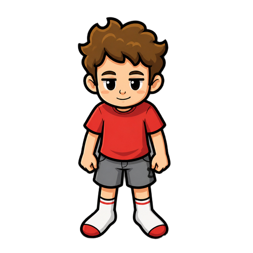 boy in cartoon style with no microphone