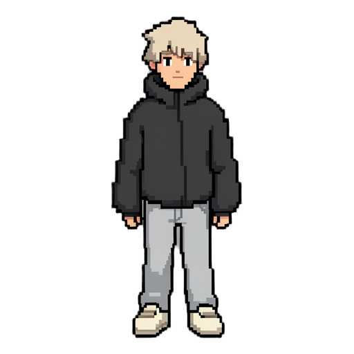 create one gamemaker-ready pixel-art sprite strip using the uploaded 8-direction standing character sheet as the exact master reference. task: create only: walk_front final image: - 288x64 pixels exactly - one horizontal row - exactly 6 frames - each fram