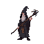 dark mage in robe holding staff