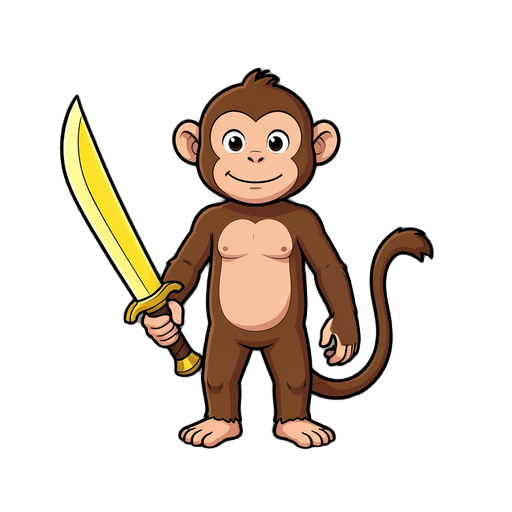 monkey with banana sword