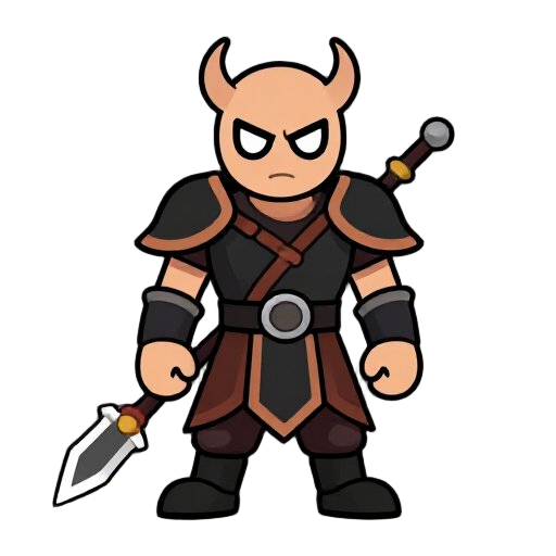personagem guerreiro do caos com uma espada