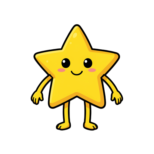 make simple and cute star that has lags and arms