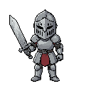 little knight, full-body, use iron sword, a helmet that covers the entire face