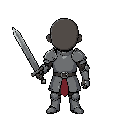 little knight, full-body, use iron sword, no face