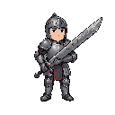 little knight, full-body, use iron sword
