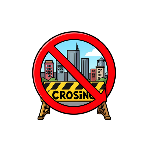 city barrier no crossing