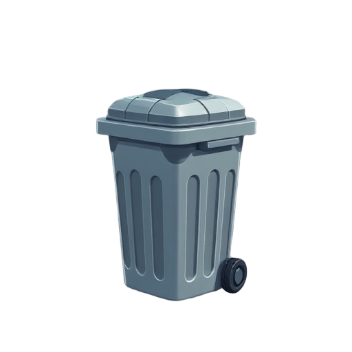 trash can on it's side 