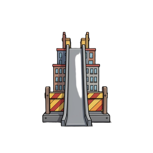 city barrier, tall, slide under