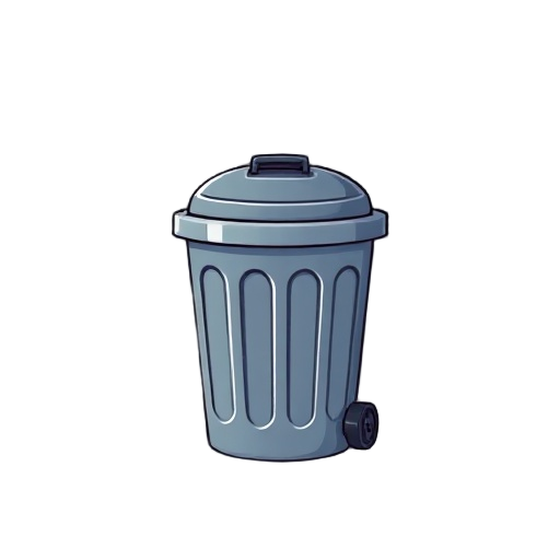 trash can on it's side 