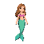 mermaid swimming  to the right