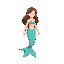 mermaid, horizontal, swimming  to the right