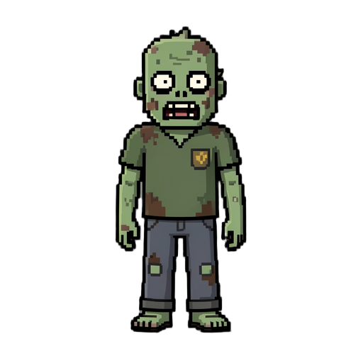 pixelated zombie sprites image must be from side
