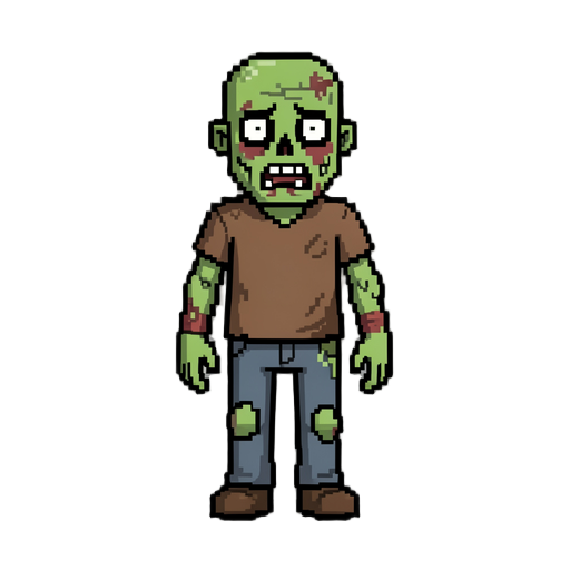 pixelated zombie sprites image must be from side