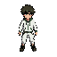 crie ele sozinho com sobra no chão em pixel art