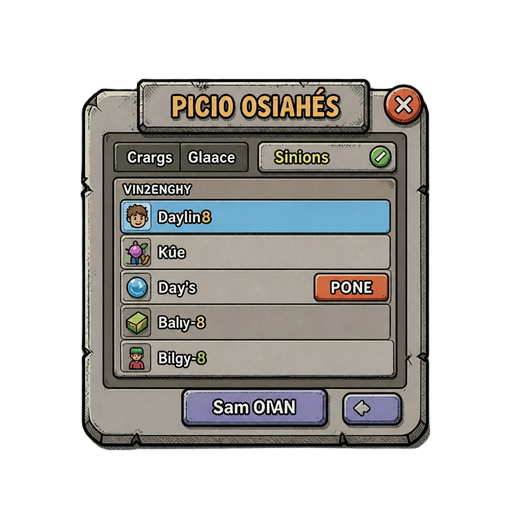 painel de interface do usuário de videogame