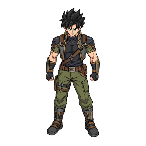 create saiyan character using the image for exemple