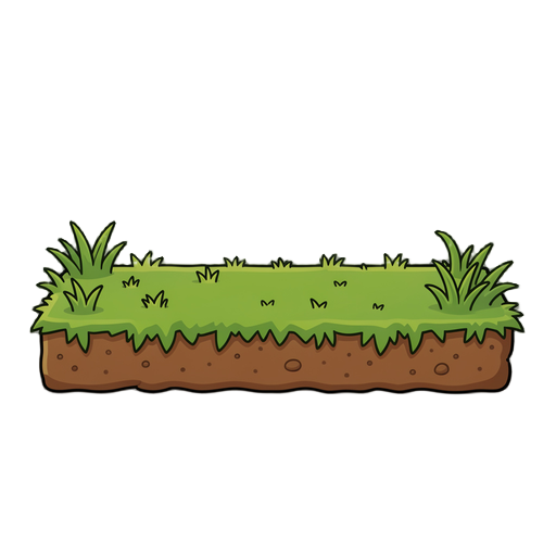 só um chão de terra com grama, dá esquerda e direita como plataforma 