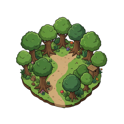 um senrario de floresta para um como um jogo top-down